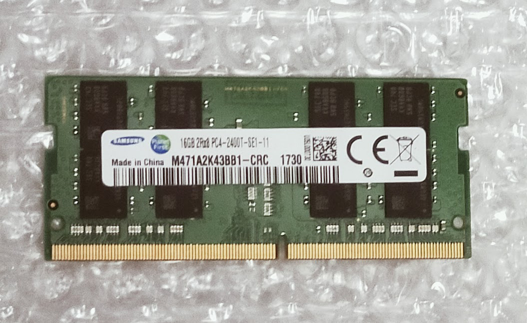 SNMSUNG 2RX8 PC4-2400T-SE1-11 16GB×1 Note for memory operation goods 