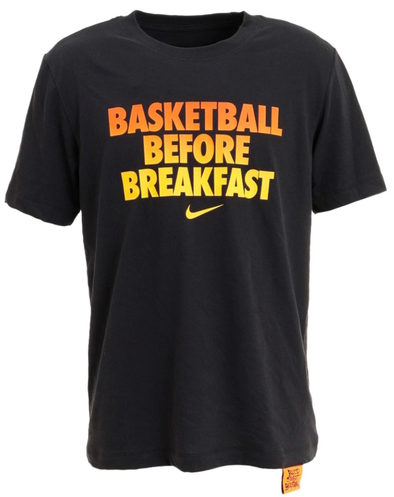 XXL/新品★NIKE★通気性/接触冷感・ドライフィット仕様★HP Dri-FIT BFAST VERB Tシャツ●BASKETBALL BEFORE BREAKFAST●ブラック/オレンジ_画像2