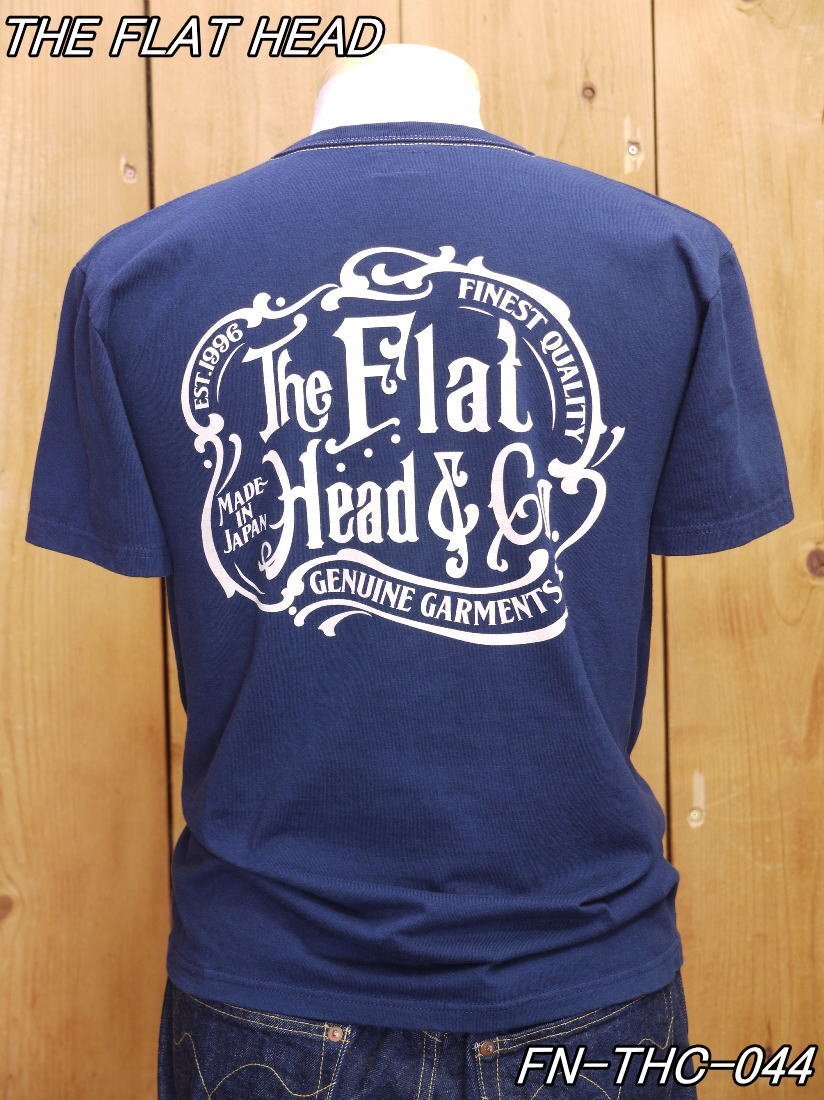 新品 フラットヘッド THE FLAT HEAD & CO 丸胴半袖Tシャツ 44 ネイビー FN-THC-044_画像1