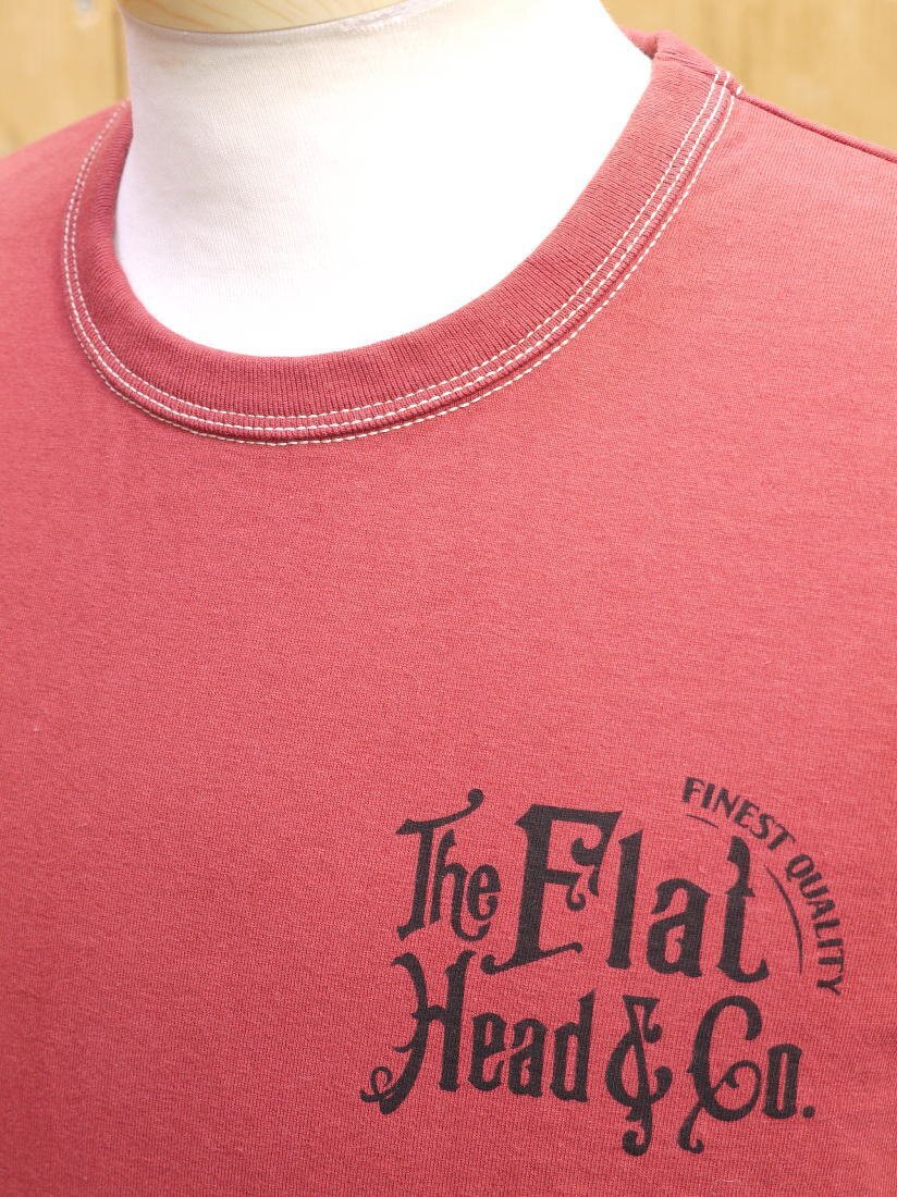 新品 フラットヘッド THE FLAT HEAD & CO 丸胴半袖Tシャツ 44 ライトレッド FN-THC-044_画像3