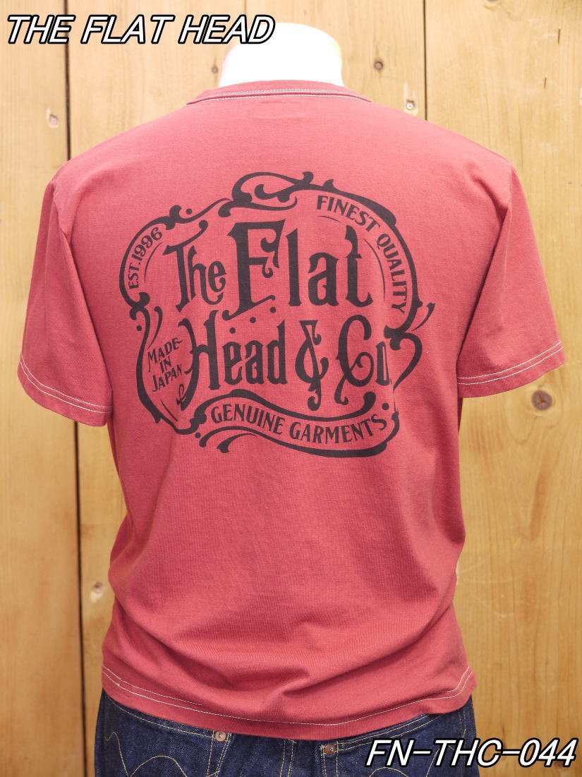 新品 フラットヘッド THE FLAT HEAD & CO 丸胴半袖Tシャツ 42 ライトレッド FN-THC-044_画像1
