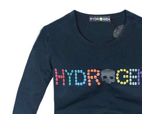 新品◆【格好良く】【通気品】メンズ100％コットンTシャツHYDROGENハイドロゲン長袖トップス濃紺XL_画像2