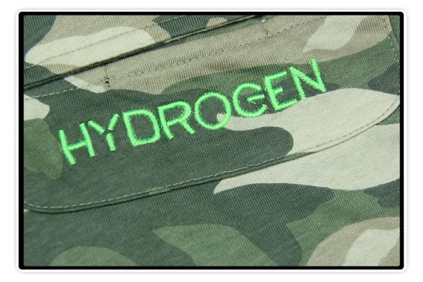 新品◆【格好いい】【通気品】メンズポロシャツHYDROGENハイドロゲン半袖Tシャツ迷彩緑S_画像4