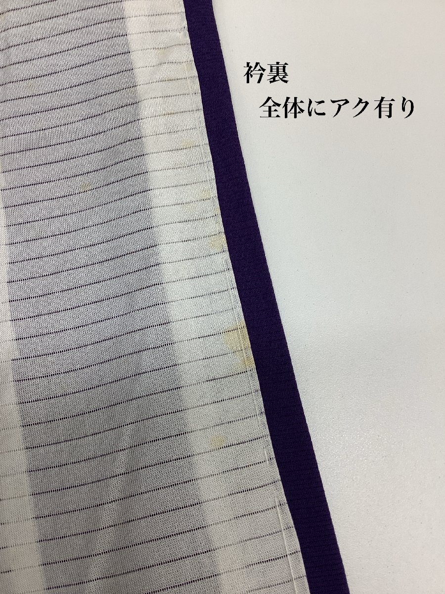 着物cocon★付下げ　単衣　夏物　絽　身丈157.5　裄66 　正絹　紫系【5-10-5K-0137-j】_画像9