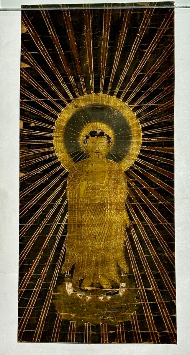 極彩色木版「阿弥陀如来像」1枚|仏像 仏教美術 浄土真宗 親鸞 和本 古典籍 仏画