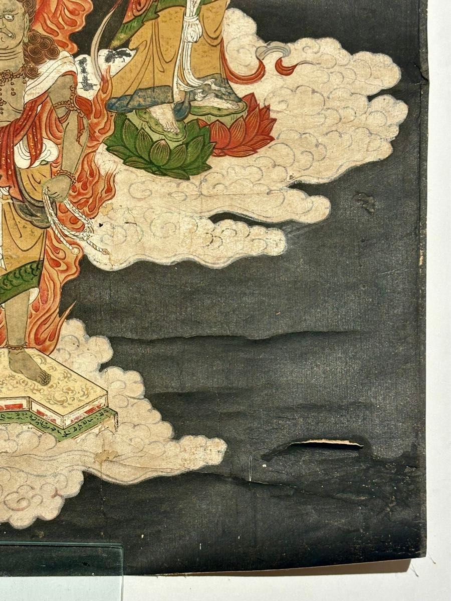 江戸時代筆 極彩色「十三仏」1枚|仏教美術 仏像 和本 古典籍 不動明王  仏画 十三佛