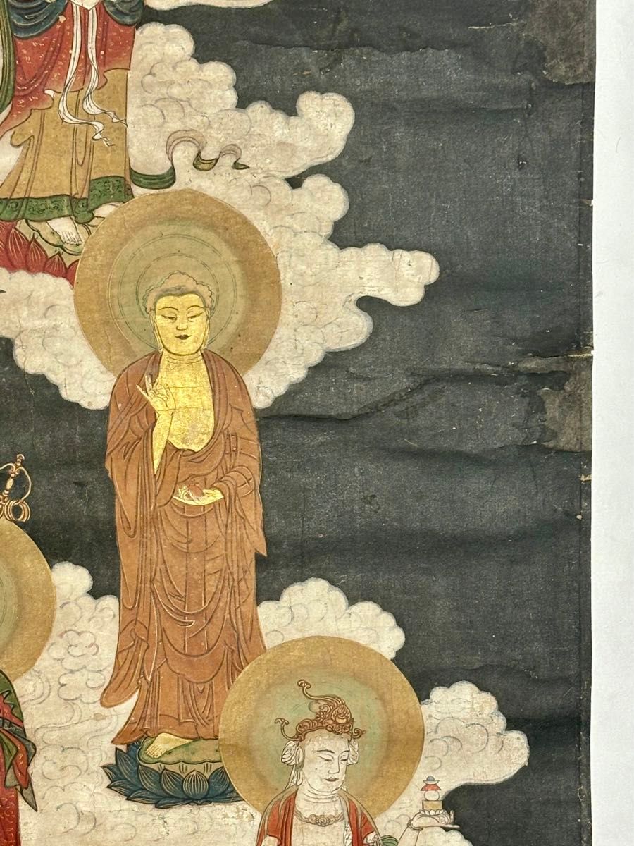 江戸時代筆 極彩色「十三仏」1枚|仏教美術 仏像 和本 古典籍 不動明王  仏画 十三佛