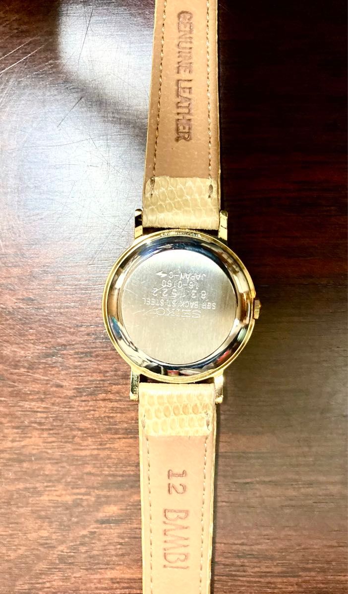 セイコー QZ 16-0160 ブラウン文字盤 ラウンド レディース腕時計