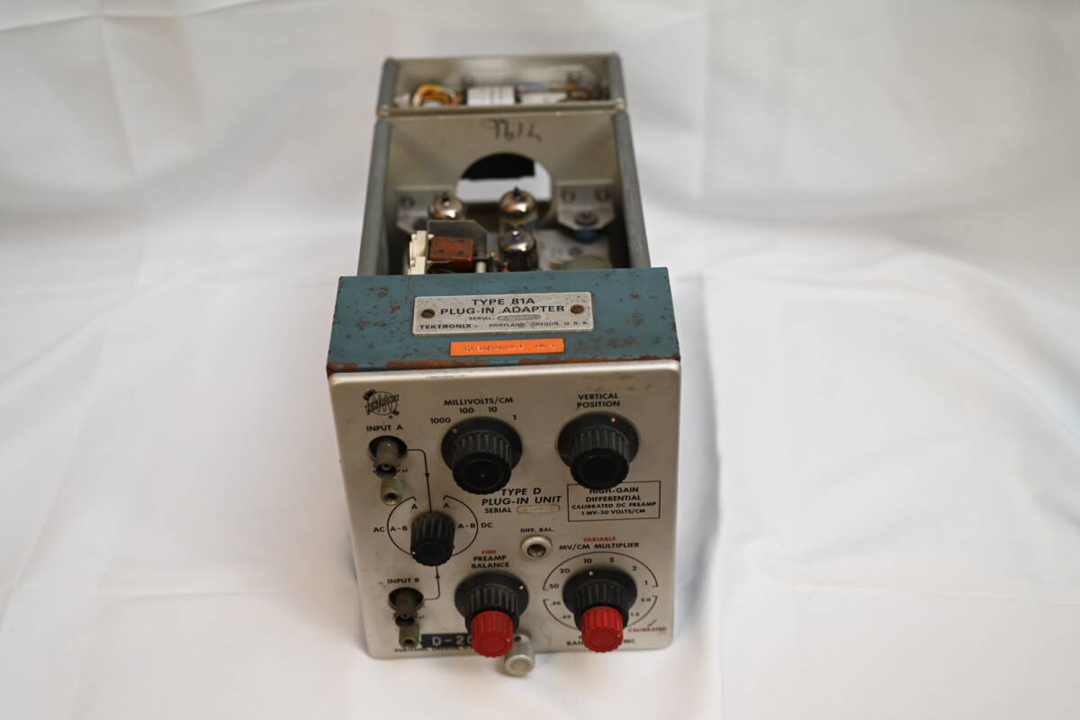 TEKTRONIX TYPE 81A PLUG-IN ADAPTER DC PREAMP pre-amplifier vacuum tube RCA 5879 NEC 12AU7 Junk 