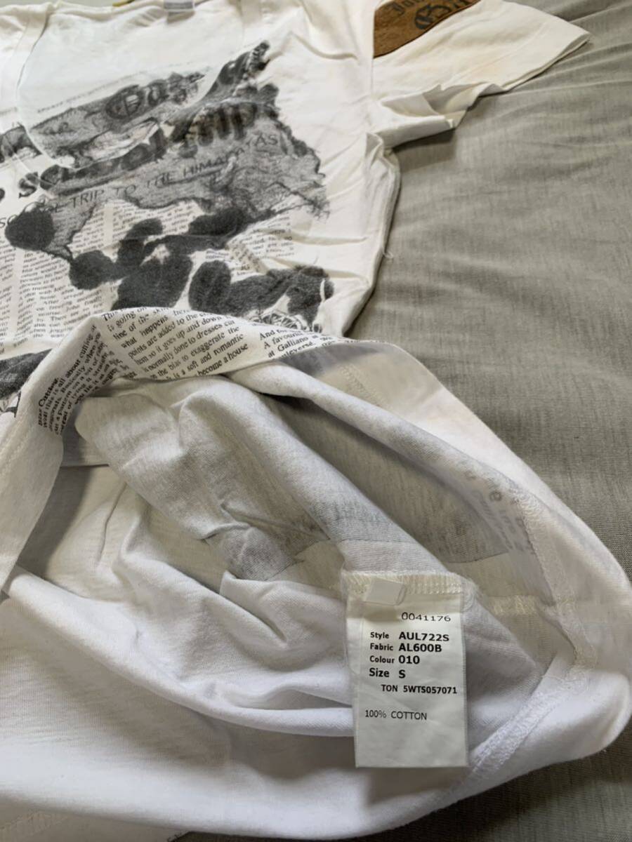 John Galliano ジョンガリアーノ 腕章 Tシャツ 半袖Tシャツ ホワイト 白 の画像2