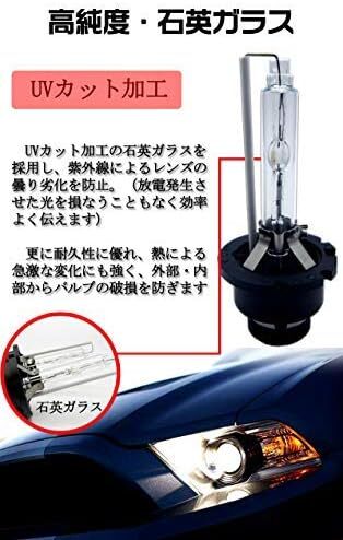 2個セット 10000K D2R ヘッドライト 汎用 DC12V車用 プロ推奨 高輝度 車検対応 35W HID純正交換バルブ 発_画像6