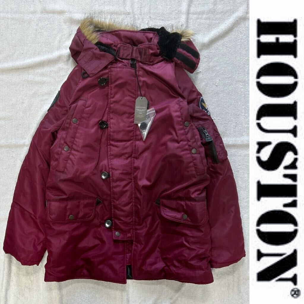 【★アウトレットSALE】 HOUSTON HTVA-2212W WINE XLサイズ ヒューストン N-3B M/C ミリタリージャケット ロングタイプ 新品 A60514-1 _画像1