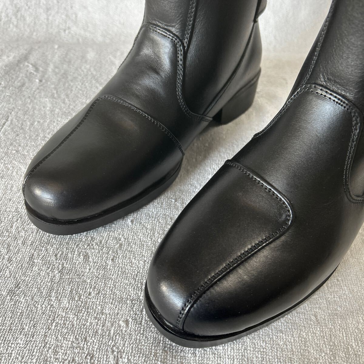 ★SKY NB+ RB-001 RIDING BOOTS 24.5cm BLACK 本革 ライディングブーツ ロングブーツ 新品 定価27500円 A60514-19_画像3