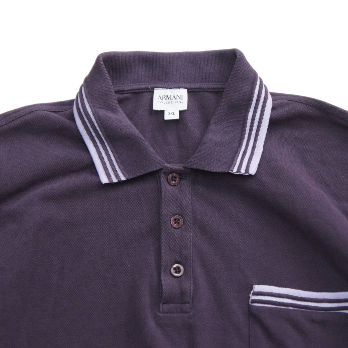 ARMANI COLLEZIONI Armani koretsio-nibai color polo-shirt Bi-Color Polo Shirt purple 