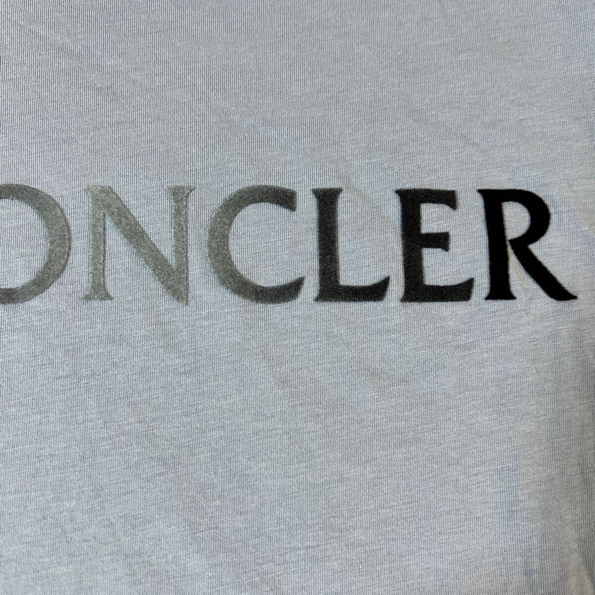 【美品】MONCLER モンクレール 現行品 グラデーションロゴ Tシャツ size L ライトブルー 定価51,700円_画像6
