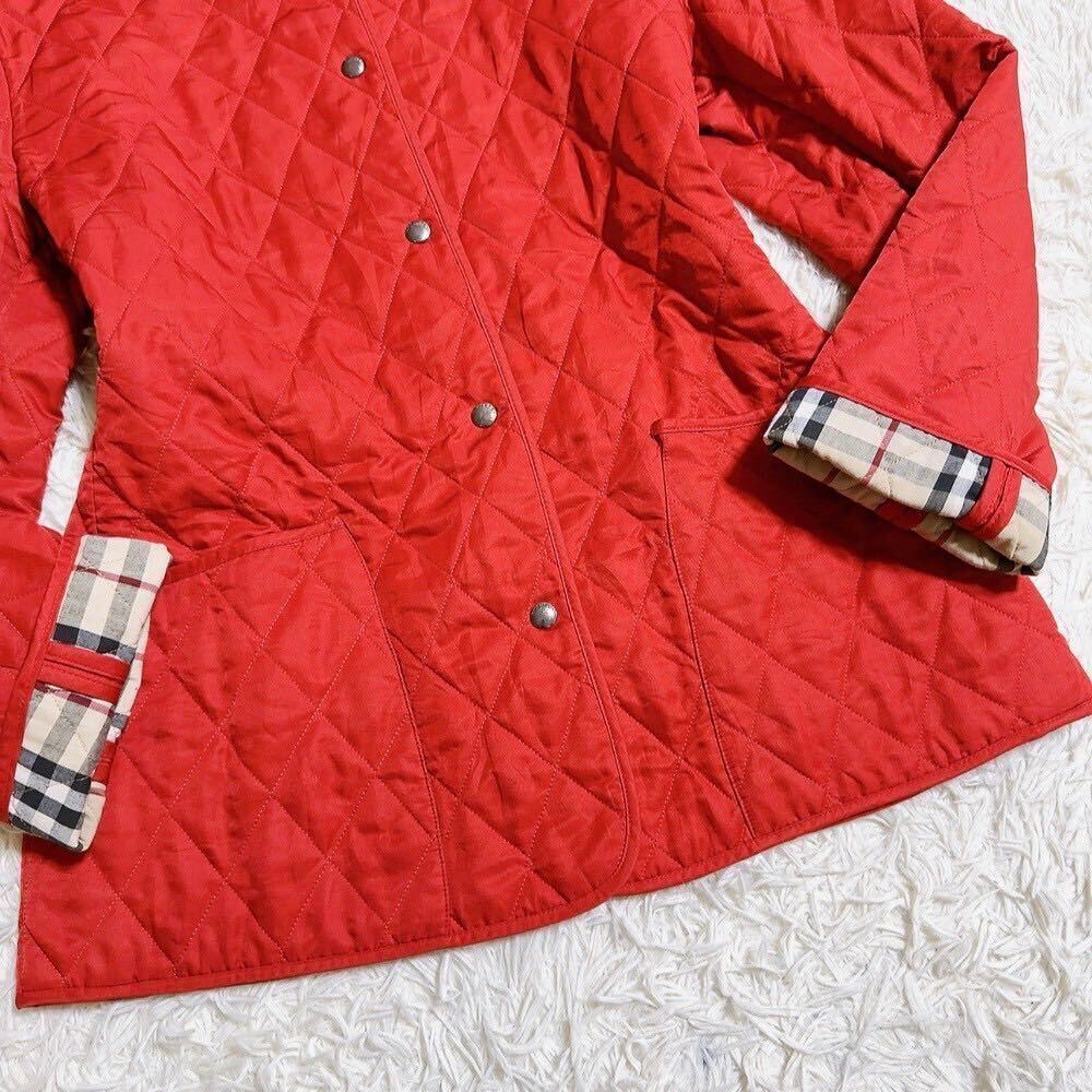 ★極美品★ 英国製 バーバリーロンドン キルティングジャケット コート レディース 赤 BURBERRY LONDON A7の画像5