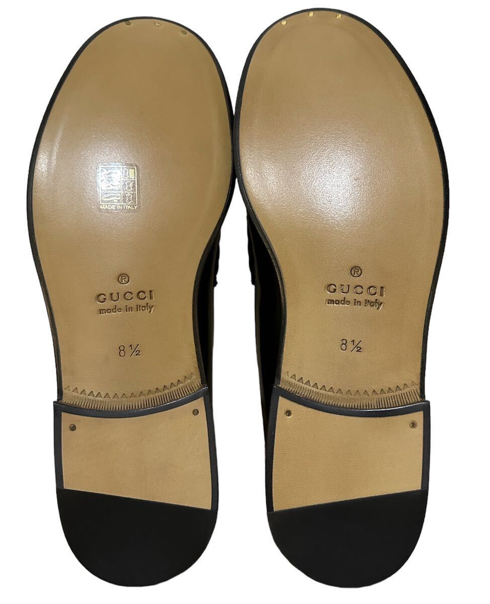 【新品未使用】定価134.200円 GUCCI ローファー グッチ レザー メンズ サイズ8.5 27cm MADE IN ITALY 付属品完備_画像6