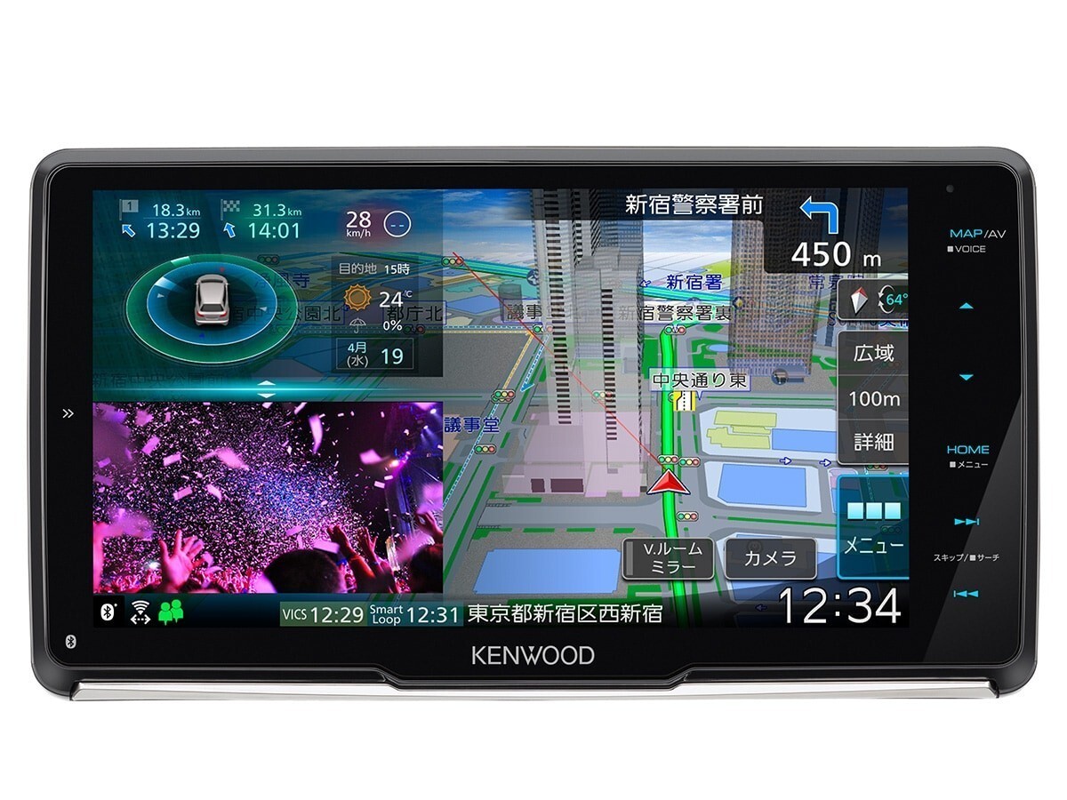 送料無料！最安値！最新型新品ナビ☆KENWOODケンウッド彩速MDV-M910HDF☆大画面9インチフローティングモデル☆地デジ HDMI Bluetoothの画像1