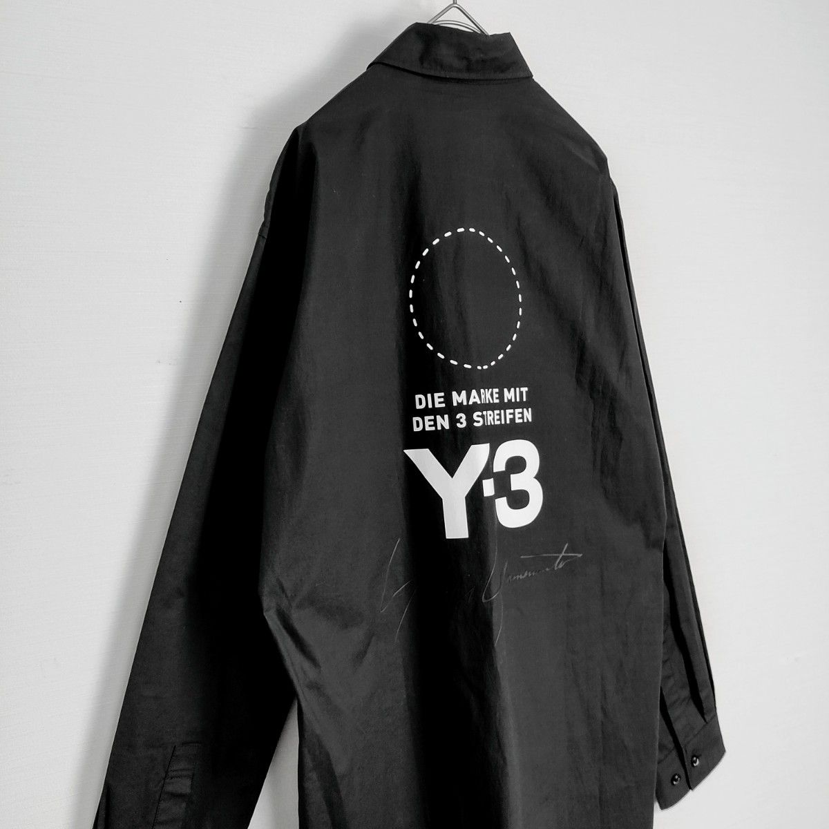 人気デザイン】Y-3 ワイスリー バックロゴ付ロングシャツ 黒 L 人気デザイン】Y-3 ワイスリー バックロゴ付ロングシャツ 黒 L