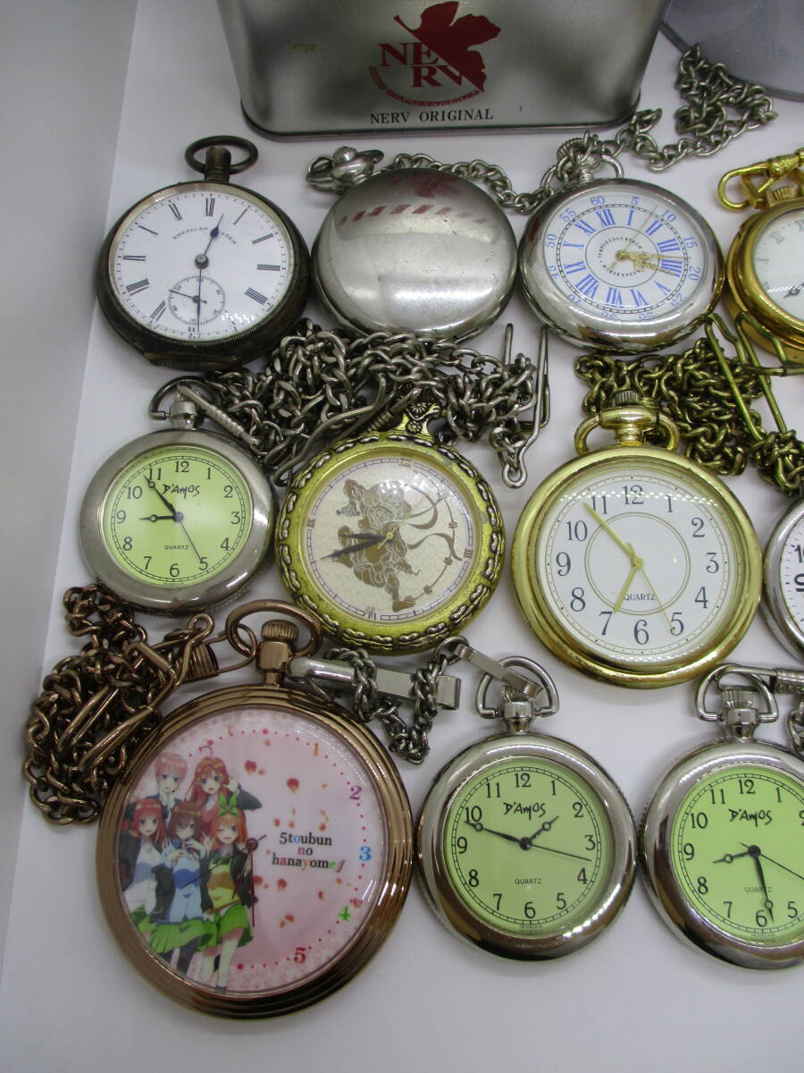 S134 shelves 20 present condition goods pocket watch 23 point set set sale large amount set analogue clock Manufacturers unknown character goods contains 
