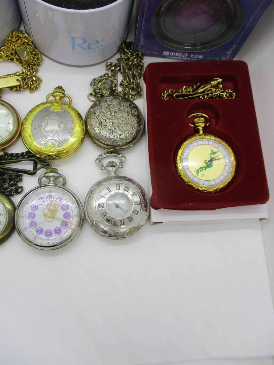 S134 shelves 20 present condition goods pocket watch 23 point set set sale large amount set analogue clock Manufacturers unknown character goods contains 