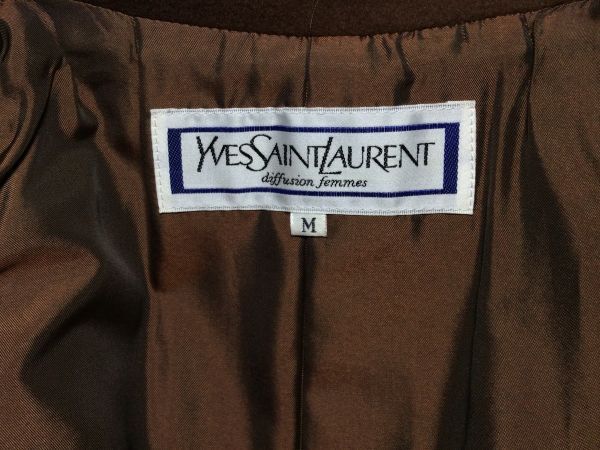 【古着】YvesSaintLaurent イヴサンローラン コート ブラウン サイズM表記_画像4