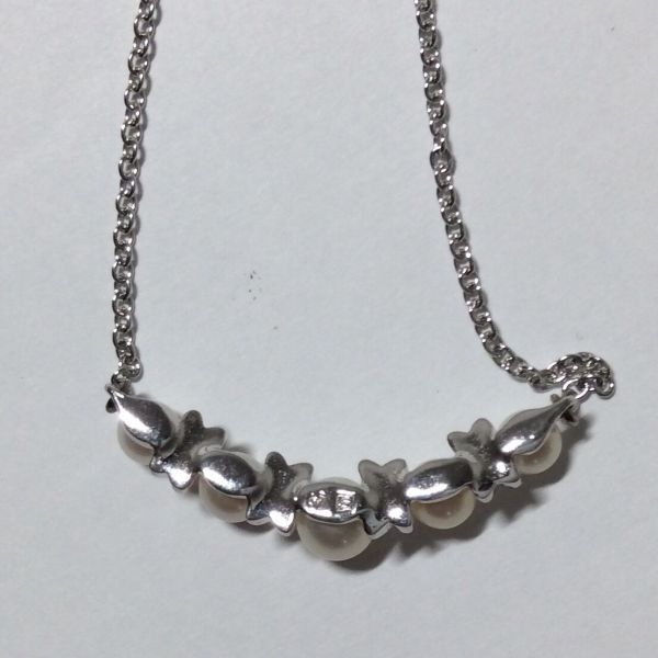 【中古アクセサリー】田崎真珠 TASAKI 約40cm 約4g SILVER 真珠 パール ネックレス 刻印有_画像3