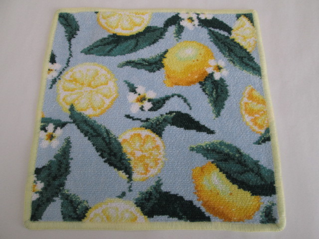 フェイラー タオルハンカチ 25cm 未使用 Lemon and Leaves レモン ハンカチ FEILER feiler_※現物になり画像と同一柄をお届けします