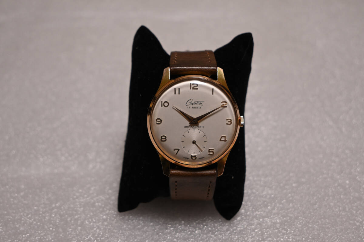 【デッドストック・オーバーホール済】1960s スイス ビンテージ腕時計 手巻き 34mm 金張りの画像2