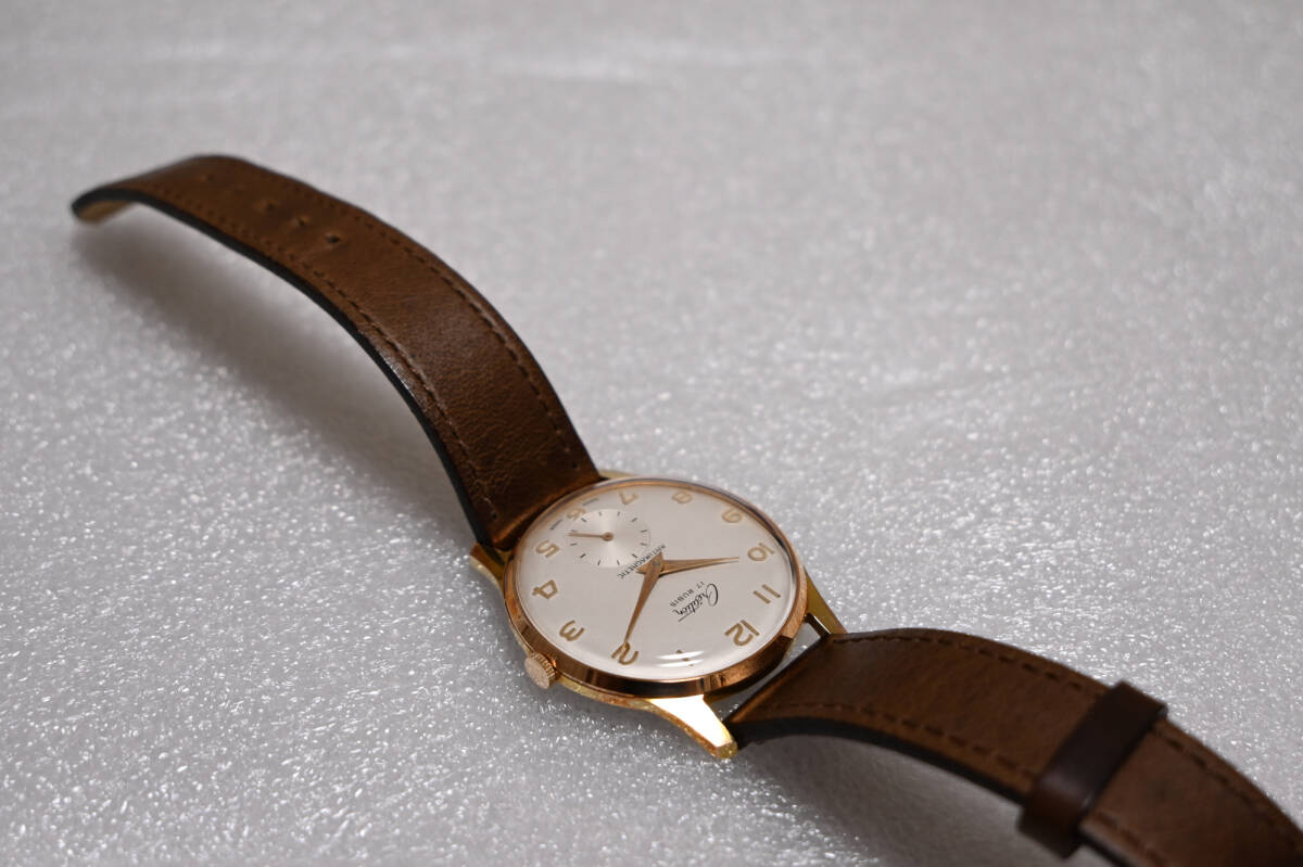 【デッドストック・オーバーホール済】1960s スイス ビンテージ腕時計 手巻き 34mm 金張りの画像9