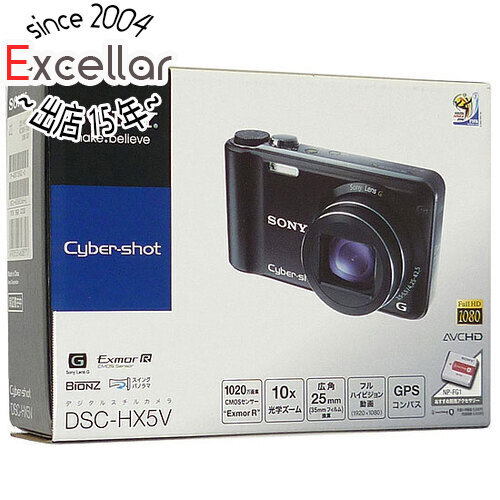 【中古】SONY製　Cyber-shot　DSC-HX5V　ブラック　1060万画素　元箱あり　[管理:303102921]_画像1