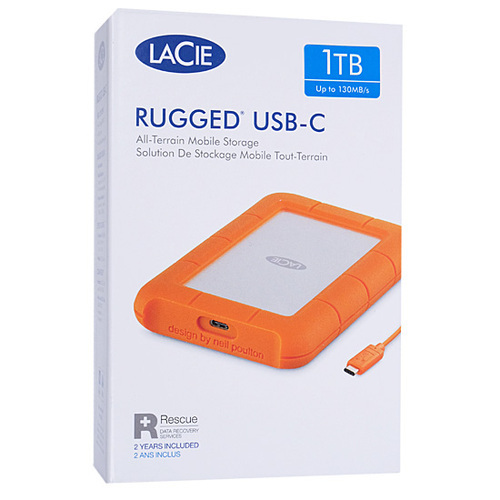 LaCie Rugged Mini USB-C Portable Drive 1TB 2EUAP8 [管理:1000013496]_画像1