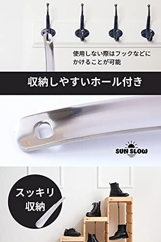 [SunSlow] 靴ベラ ステンレス製 (３０cm/シルバー) シューホーン 靴べら ロング 「 妊婦の方 高齢者でも使いやすい_画像5