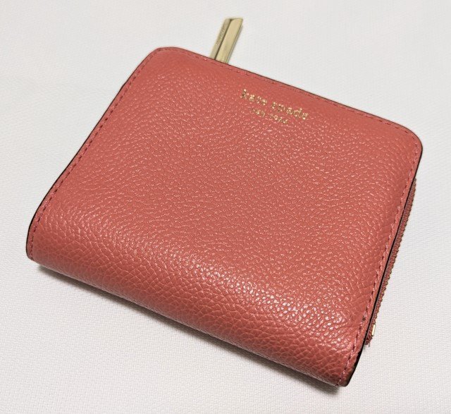 ■ケイトスペード ２つ折り財布 レザー ローズピンク kate spade new york■_画像1