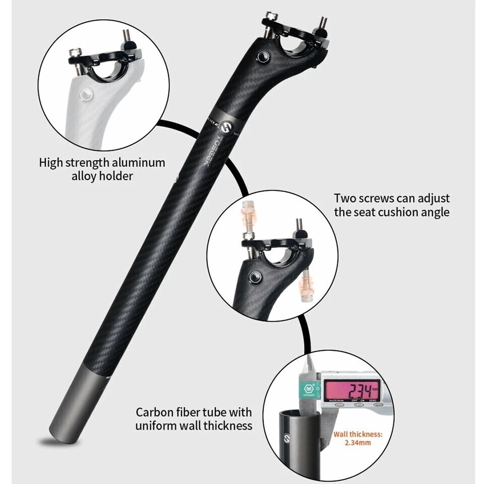 TOSEEK カーボンシートポスト 27.2mm×350mm_画像3