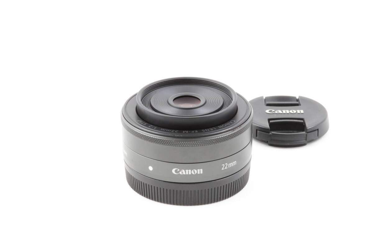 AA- (極上美品) Canon EF-M 22mm F2 STM ブラック 初期不良返品対応 領収書発行可能_画像1