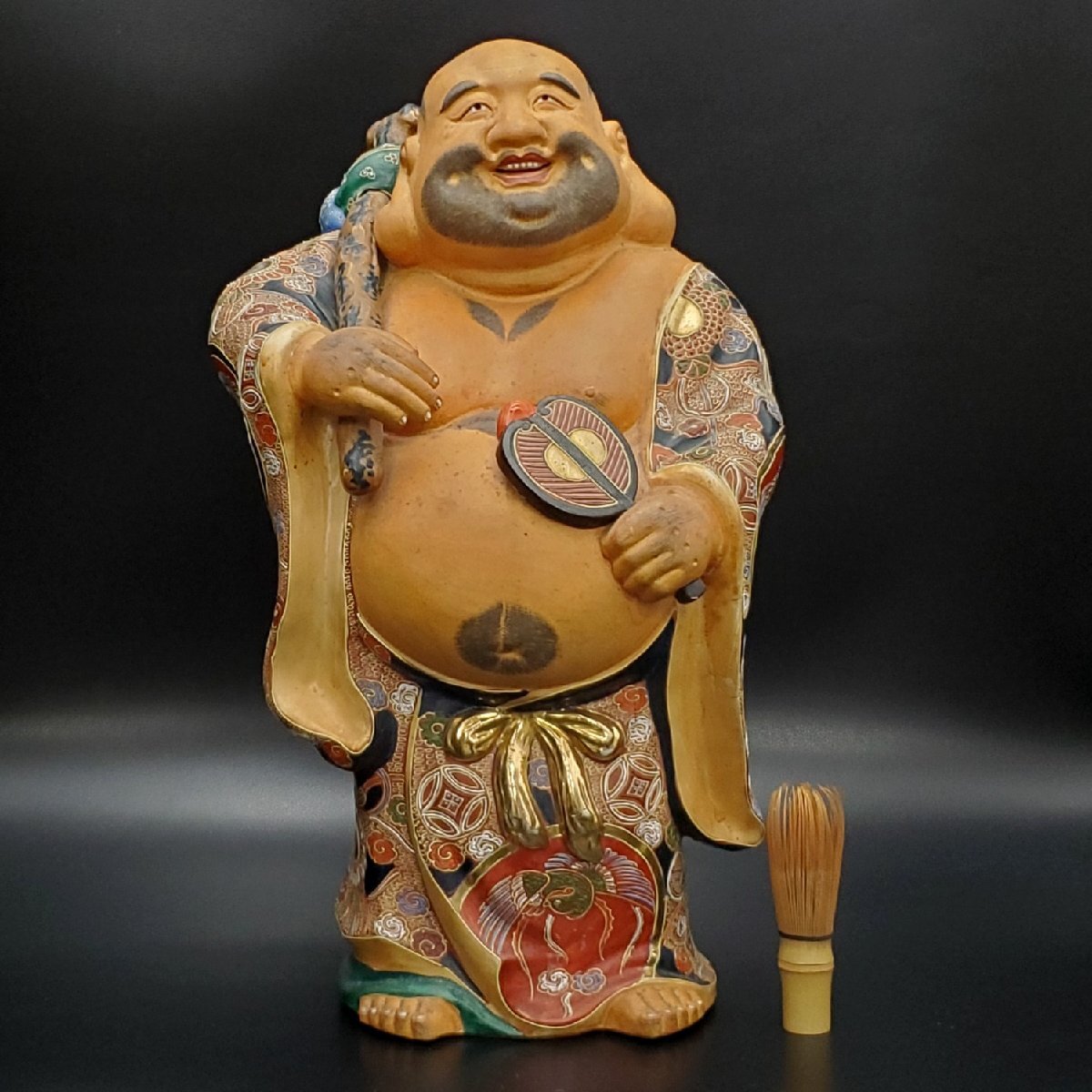 九谷焼 布袋様 置物 高さ52cm 宝蔵】九谷焼 金彩色絵 七福神 布袋尊 布袋様 置物 高さ約45.5㎝ 6.8
