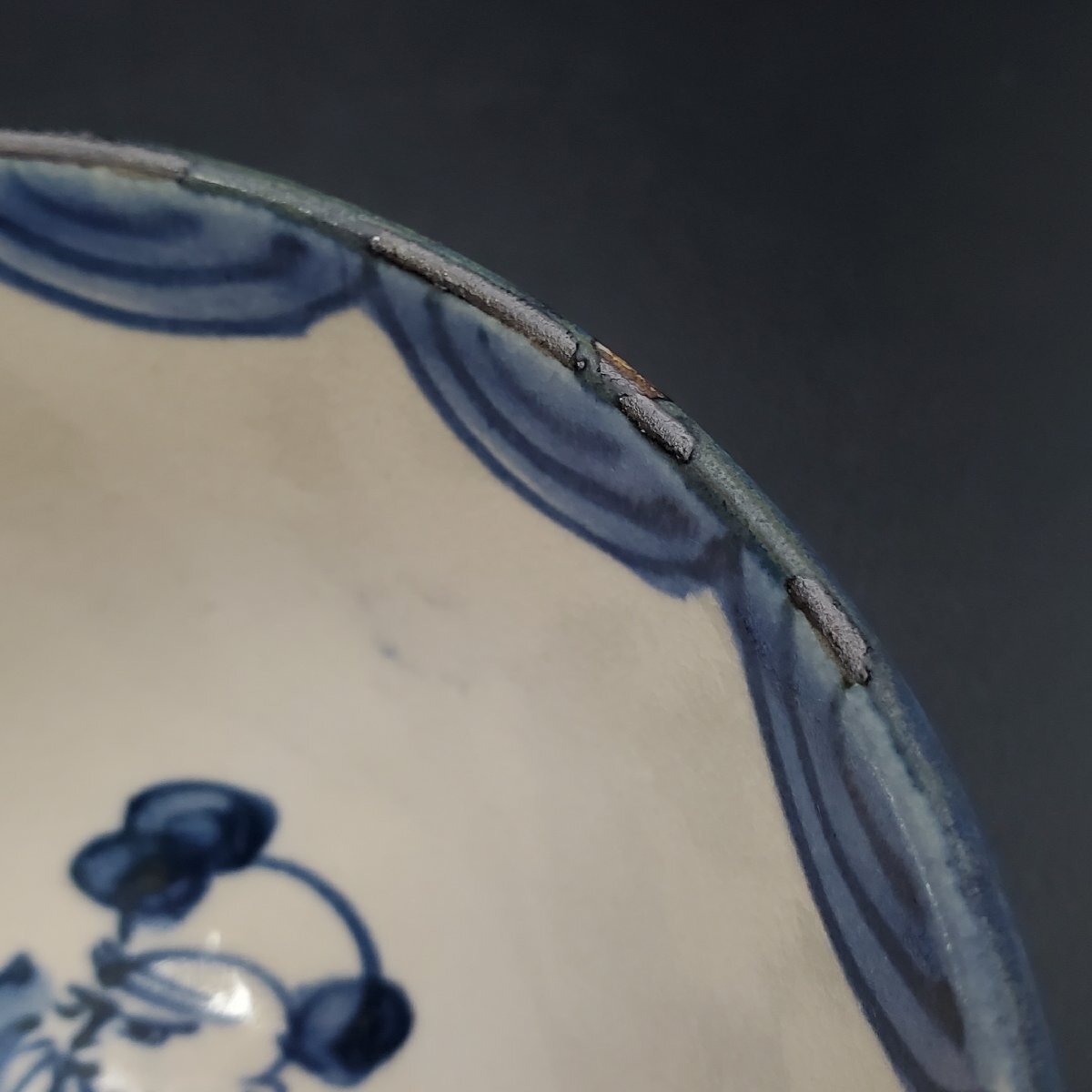 宝蔵】青木木米 聾米造 染付 座羅漢 茶碗 径約11.5㎝ 茶道具 ② 宝蔵】青木木米 聾米造 染付 座羅漢 茶碗 径約11.5㎝ 茶道具 ②