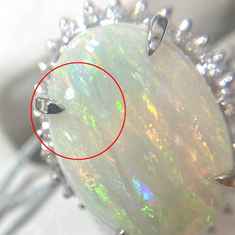 オパールダイヤモンドリング #12.5 約12.5号 PT900・オパール4.03ct・ダイヤ0.31ct_画像8