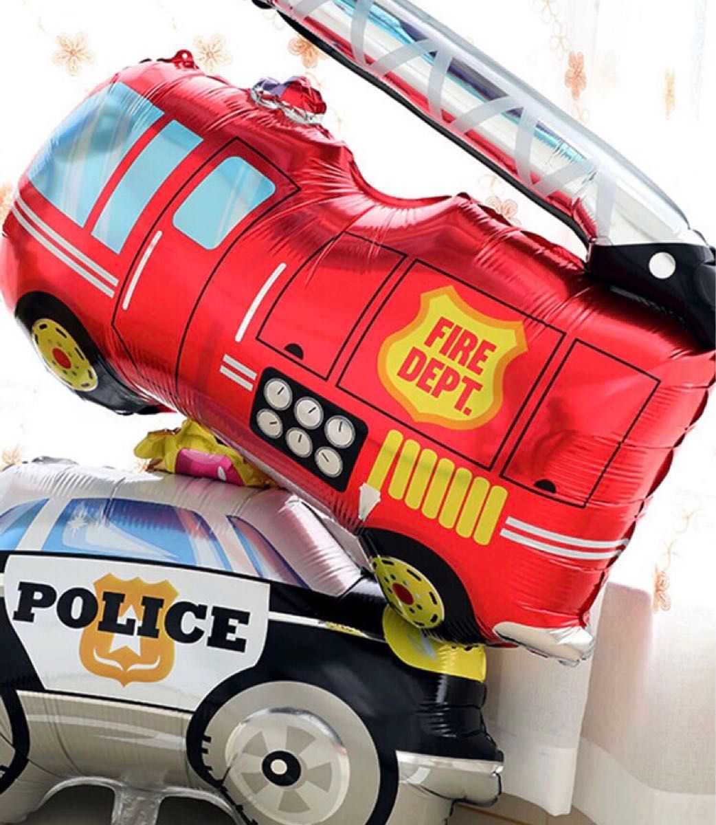 パトカー 消防車 救急車 ダンプカー 大きなバルーン4点セット 風船 誕生日