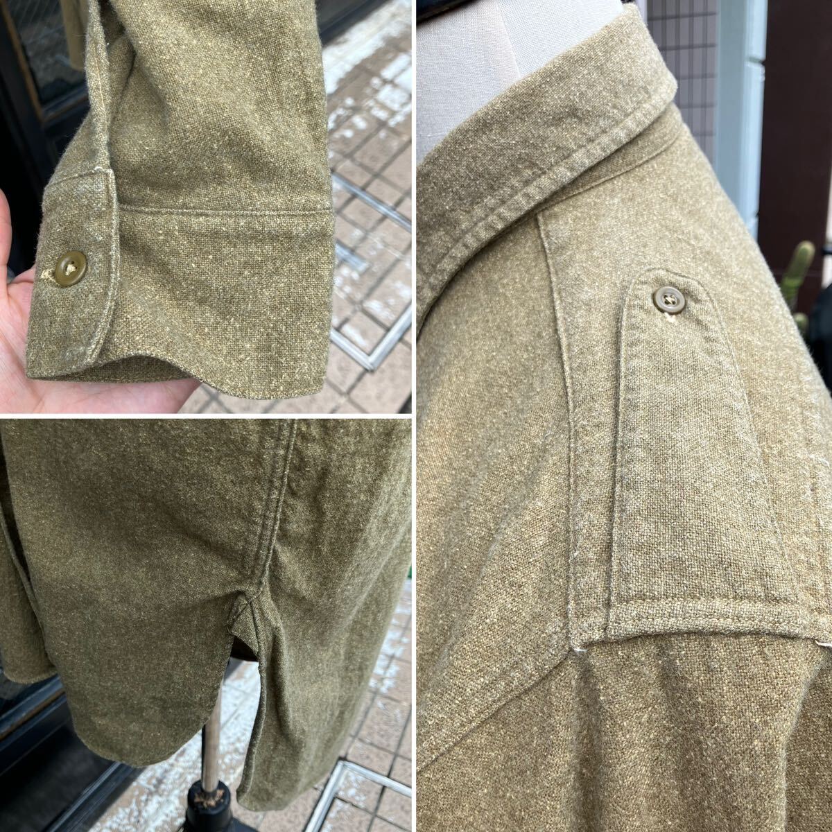 イギリス古着 イギリス軍　1950s ウールシャツ　UKミリタリー　wool shirt シャツ　W.M.M MV998_画像7