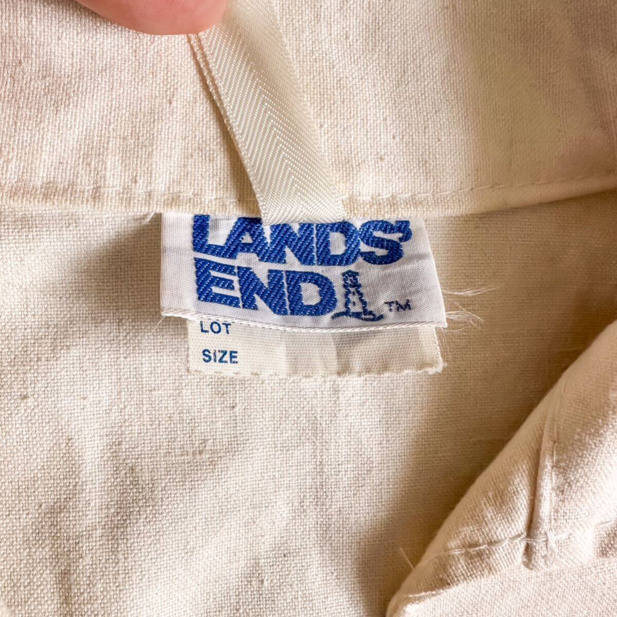 70s LANDS'END ランズエンド キャンバス プルオーバー フィッシャーマン スモック シャツ / 古着 ビンテージ ヴィンテージ セーリング 80s_画像9