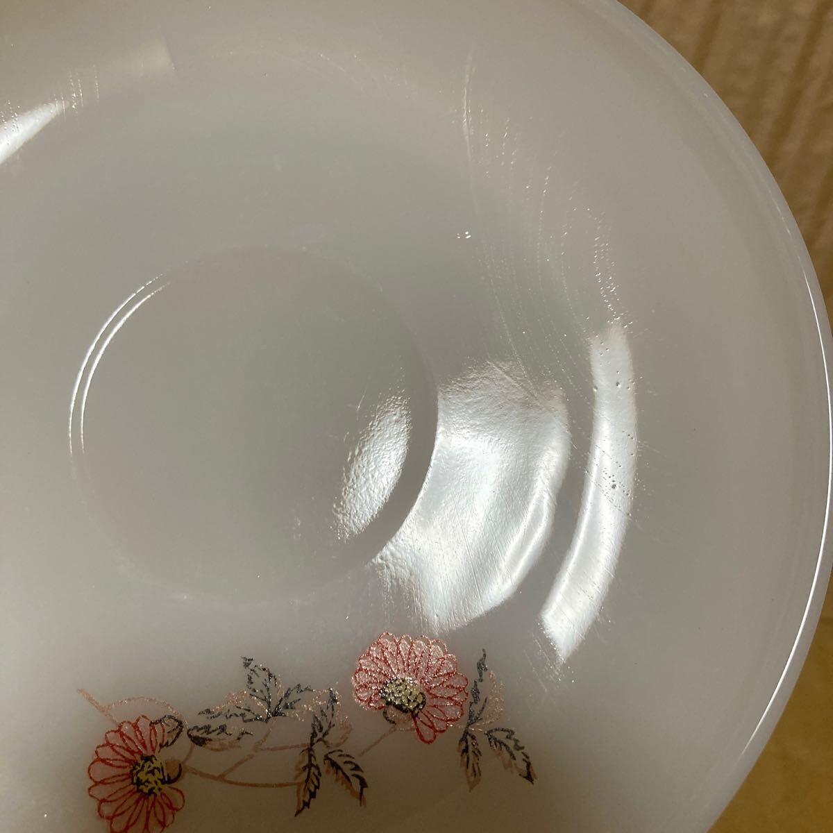  Fire King full - let cup & saucer pink floral print premium series ①