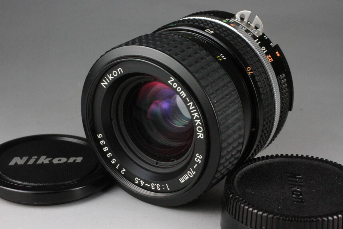 実写テスト済み Nikon ニコン Ai-S Zoom NIKKOR 35-70mm F3.3-4.5 革ケース付き ズームレンズ #41の画像2