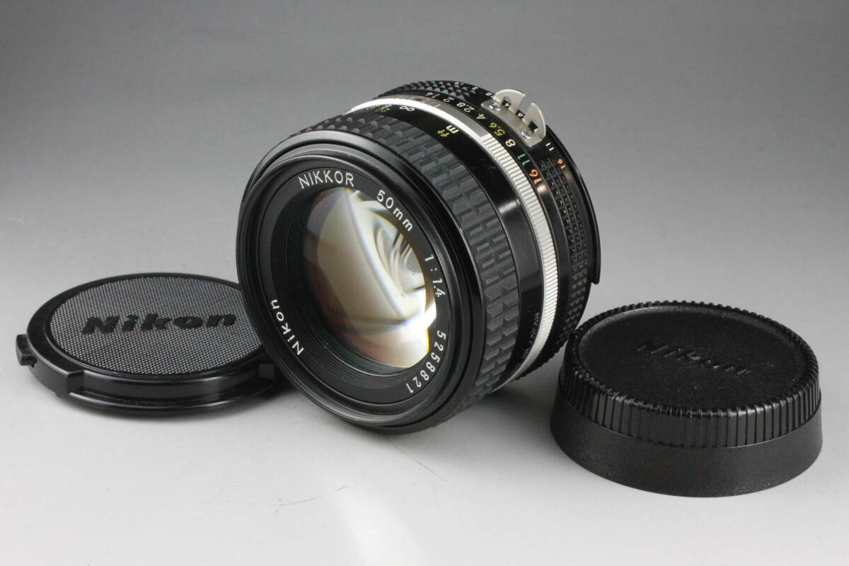 実写テスト済み Nikon ニコン Ai-s NIKKOR 50mm F1.4 純正キャップ付き 単焦点 標準レンズ #146の画像1
