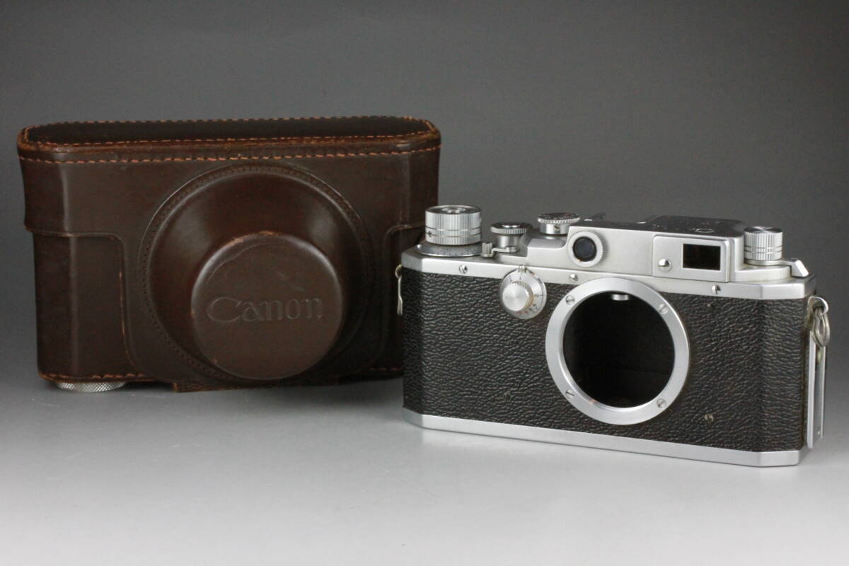 動作確認済み Canon キャノン IVSb 4sb レンジファインダーカメラ 純正革ケース付き ライカ Lマウント キヤノン #235の画像1