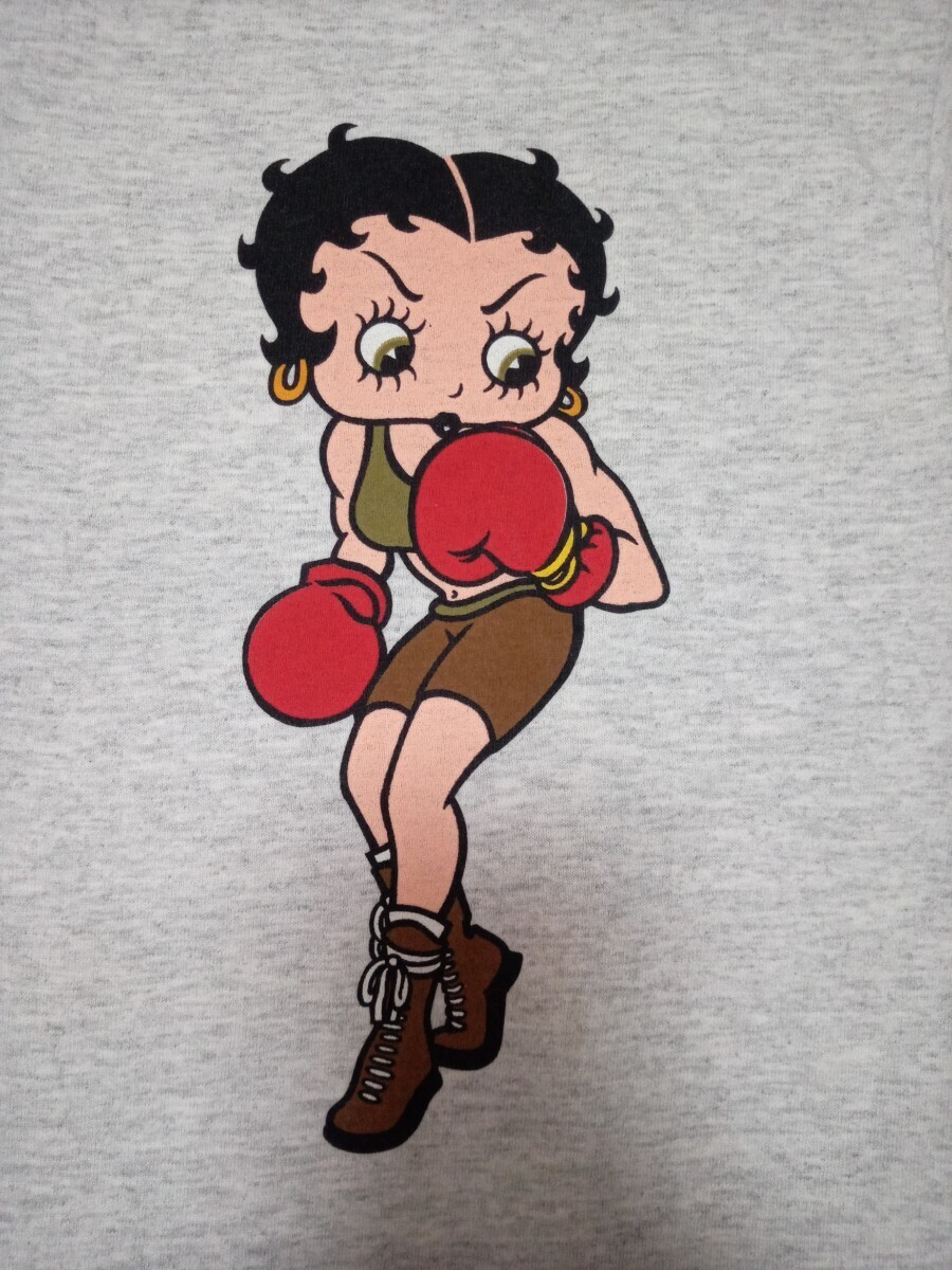 1993年コピーライト USA製 90s ヴィンテージ anvil BETTY BOOP ベティーブープ ベティーちゃん ベティブープ 両面プリント Tシャツ グレー_画像5