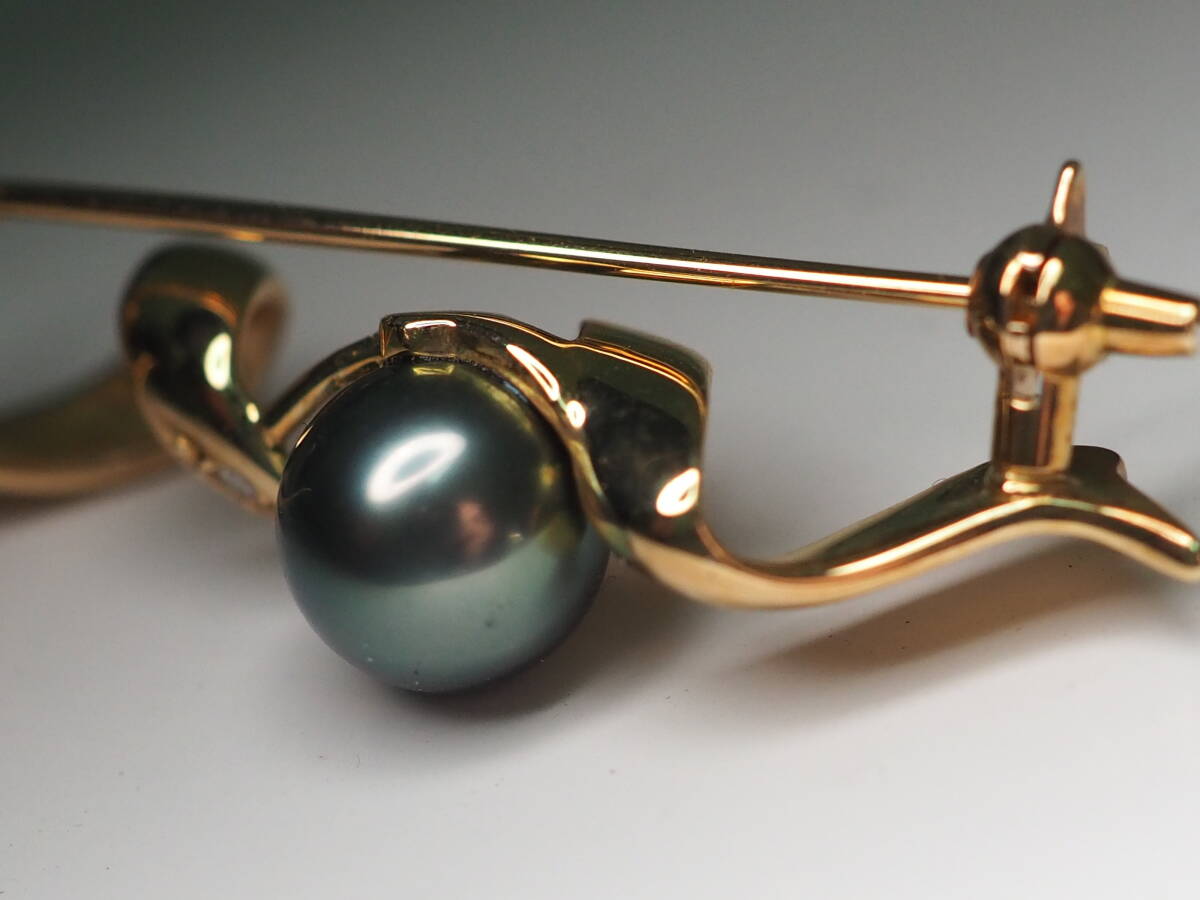  Mikimoto MIKIMOTO pearl diamond attaching brooch K18 pearl superior article gold Gold 