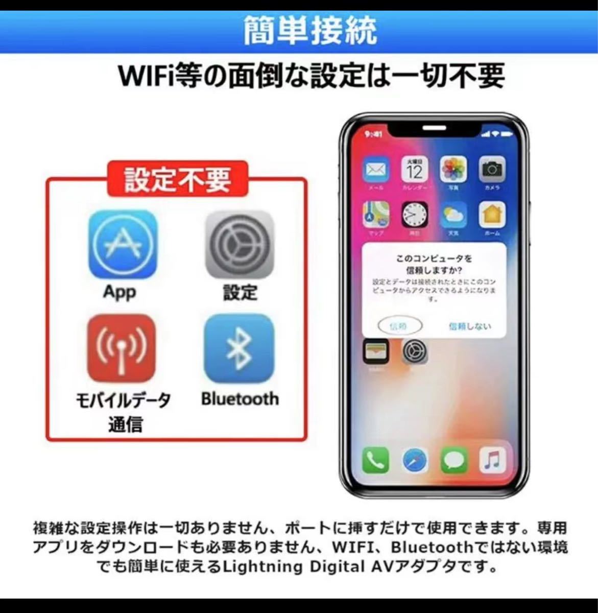 iphone HDMI変換ケーブルiphoneテレビ接続ケーブル