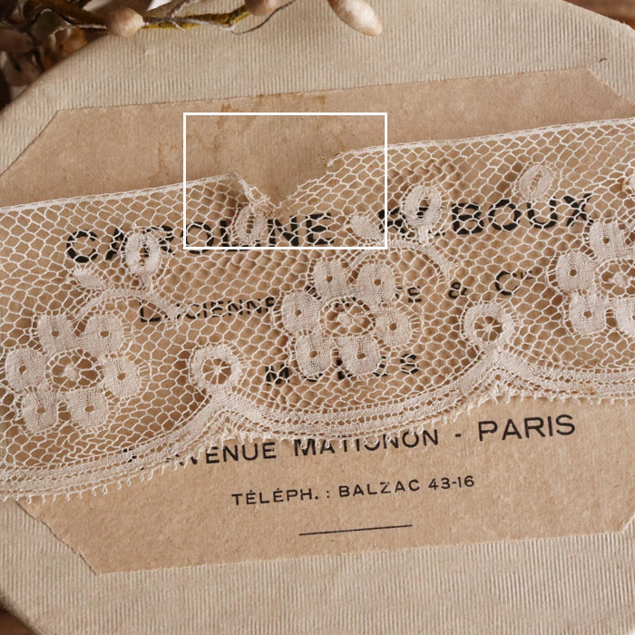 [286]2.2m! France antique Vintage race width 4.5cm floral print ska LAP va Len sienn race hand made. raw materials remake 